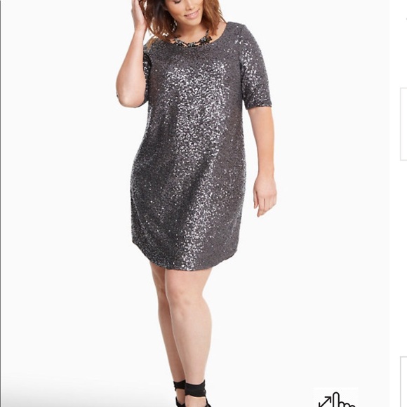 torrid Dresses & Skirts - NWT TORRID GUNMETAL SEQUIN SHIFT DRESS SZ 2